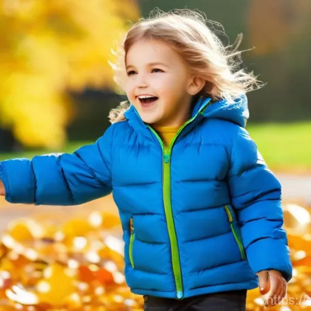 아동용 가을 점퍼 추천 - **Prompt 1: "Playground Explorer in Durable Outerwear"** A happy, active child, approximately 7-...