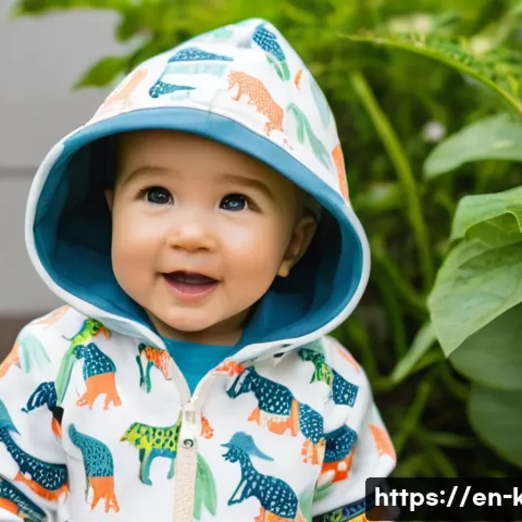 유아용 후드티 추천 - A cheerful toddler wearing a soft organic cotton blend hoodie in vibrant colors, featuring playful a...